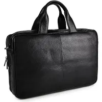Plevier Jimmy Aktentas Leder 31 cm Laptopvak zwart