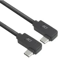 ACT USB 3.0 10Gbps 60W USB Type-C (haaks links/rechts) naar USB Type-C (haaks links/rechts) kabel, 2 meter AC7488