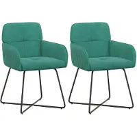 vidaXL Eetstoelen 2 st fluweel Turquoise 59 x 56,5 x 86 cm