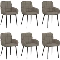 vidaXL Eetstoelen 6 st Kunstleer Grijs 56,5 x 50 x 85 cm