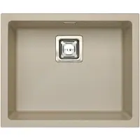 ALVEUS CZ Quadrix granital - Granieten spoelbak 56x46 cm, met draaiknopbediening, pebble 1108035