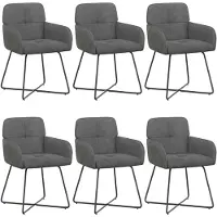 vidaXL Eetstoelen 6 st fluweel Donkergrijs 59 x 56,5 x 86 cm