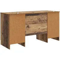 vidaXL Bureau met plank Oud hout 142,5 x 50 x 75 cm Bewerkt hout
