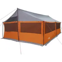vidaXL Familietent met dak Grijs en Oranje 600 x 400 x 268 cm