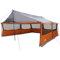 vidaXL Familietent met dak Grijs en Oranje 600 x 400 x 268 cm