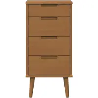 vidaXL Ladekast MOLDE Karamel 40 x 35 x 82 cm Massief grenenhout