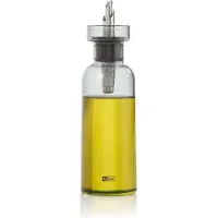Ad hoc AdHoc AromaPour Olijfolie- en Azijnfles met Schenktuit – 300 ml – Grijs Glazen Oliedispenser met RVS Dop – Lekvrij & Precies Schenken – Design Keukenaccessoire