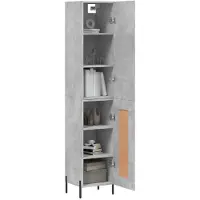 vidaXL Hoge kast 34,5x34x180 cm bewerkt hout betongrijs