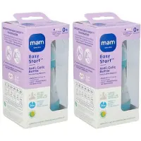 Mam Zuigfles Easy Start Anti-Colic Matt Blauw 2x1 St Flesjes