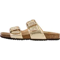 Geox GEOXvoor vrouwen. D55Y3I 000BN Gouden Brionia Leren Sandalen (36), Leer, Goudkleurig, Plat, Geen, Casual