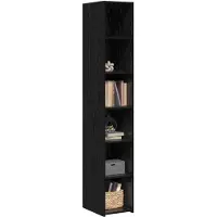 vidaXL Highboard Zwart eiken 30 x 41 x 185 cm Bewerkt hout