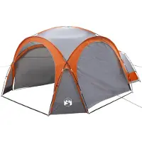 vidaXL Zijtent Grijs en Oranje 410 x 410 x 250 cm Polyester en Staal