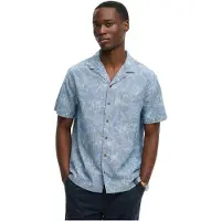 Superdry Overhemd 'Vintage Loom Cabana' blauw / wit