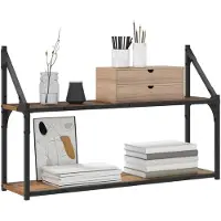 vidaXL Wandplank Oud hout 80 x 21 x 51 cm metaal PB