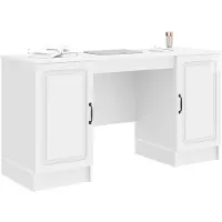 vidaXL Bureau Hoogglans Wit 142,5 x 50 x 75 cm Bewerkt hout
