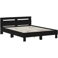 vidaXL Bedframe Zwart eiken 120 x 190 cm Bewerkt hout