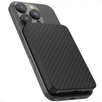 Accezz Kevlar Powerbank 5.000 mAh - Geschikt voor MagSafe en Qi - Zwart