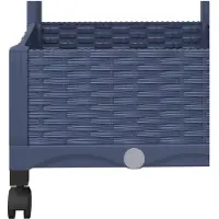 vidaXL Tuinsteker met schutting en wielen Blauw Grijs PP