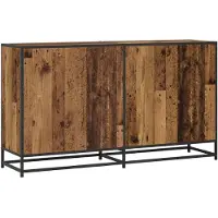 vidaXL Dressoir Oud hout 134 x 35 x 76 cm Bewerkt hout