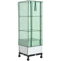 vidaXL Tuinschutting met Kasbedekking en Wielen Wit 40 x 40 x 145 cm