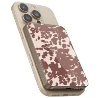 Selencia Vivid Powerbank 5.000 mAh - Draadloze Powerbank - Geschikt voor MagSafe en Qi - Desert Gold / Country Moo'd