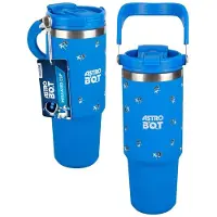 Paladone Astro Bot 900ml Geïsoleerde Tumbler met Handvat en Rietje, Smalle Basis voor Autobekerhouder, Officieel Gelicentieerd Drinkgerei -