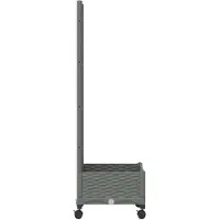 vidaXL Tuinsteker met schutting en wielen Lichtgrijs PP