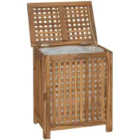 vidaXL Wasmand Naturel Massief Teakhout