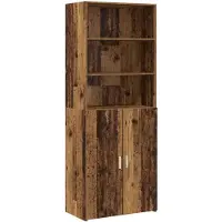 vidaXL Highboard Oud hout 70 x 42,5 x 185 cm Bewerkt hout