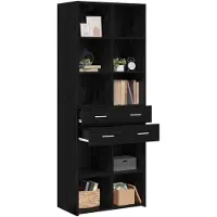 vidaXL Boekenkast Zwart eiken 30 x 42,4 x 185,2 cm Bewerkt hout