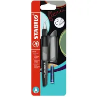 Stabilo Flow - Ergonomische Vulpen - Monochrome - Grijs + 1 Inkt Cartridge