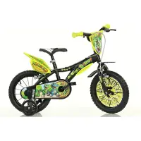 F.lli Schiano Kinderfiets 16 inch dinosaurus - Kinderfiets Zijwieltjes - Jongensfiets - Zwart