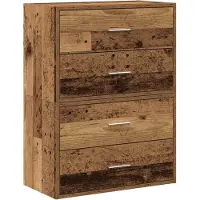 vidaXL Kasten met 4 lades 2 st 60x31x40cm bewerkt hout oud houtkleurig