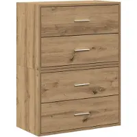 vidaXL Kasten met 4 lades 2st 60x31x40cm bewerkt hout artisanaal eiken