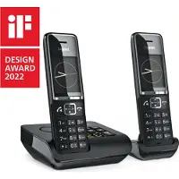 Gigaset COMFORT 550A duo, Analoog/DECT-telefoon, Draadloos handset, Sprekenhandsfree, 200 contacten, Nummerherkenning, Zwart