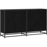vidaXL Dressoir Zwart eiken 134 x 35 x 76 cm Bewerkt hout