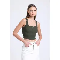 Hiccups for Kids Kwarto hals Geribbelde Knop Tanktop