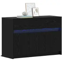vidaXL TV Kast 91 x 34 x 61 cm Zwart eiken Bewerkt hout