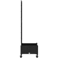 vidaXL Tuinsteker met schutting en wielen Zwart 40 x 40 x 131,5 cm PP