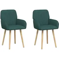 vidaXL Eetstoelen 2 st Stof Donkergroen 56,5 x 50 x 87,5 cm