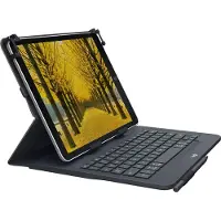 Logitech Universele Folio met geïntegreerd toetsenbord voor 9-10 inch tablets Zwart Bluetooth QWERTY Spa (ES, 9 - 10" tabletten), Tablet toetsenbord, Zwart
