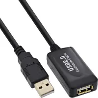 InLine 34605I, 5 meter, USB A, USB A, USB 2.0, Mannelijk/vrouwelijk, Zwart