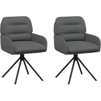 vidaXL Draaikrukken 2 st Kunstleer Grijs 59 x 59,5 x 90 cm