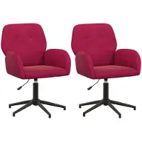 vidaXL Draaibureau stoelen 2 st fluweel 54 x 55 x 90 cm Wijnrood