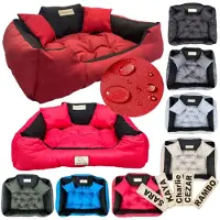 AIO Factory Hondenbed KINGDOG, 100x75 cm, gepersonaliseerd, waterdicht, rood