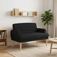 vidaXL Lovingseat met knoopge tuft Zwart 116 x 67 x 80 cm Stof