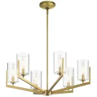 Kichler LED Kroonluchter | 6X E14 Max 40W | Dimbaar | Brushed Natural Brass