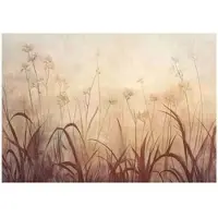 WALLARENA - Fotobehang - 150x105 cm - Boho gras natuur sepia voor slaapkamer en woonkamer
