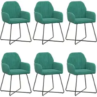 vidaXL Eetstoelen 6 st fluweel Turquoise 55 x 50 x 84 cm