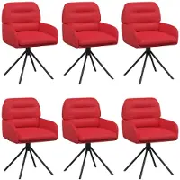 vidaXL Draaikrukken 6 st Kunstleer Rood 59 x 59,5 x 90 cm